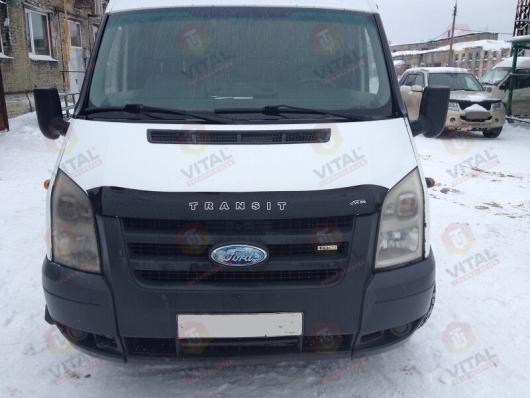 Дефлектор капота (мухобойка) FORD Transit c 2007-2014 г.в. (короткая) (Форд Транзит) Вип Тюнинг