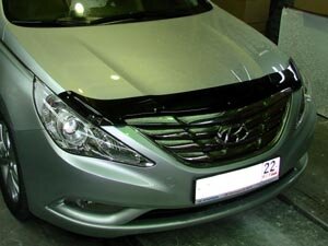 Дефлектор капота (мухобойка) Hyundai Sonata 2010-2015 (Хюгдай Соната) SIM